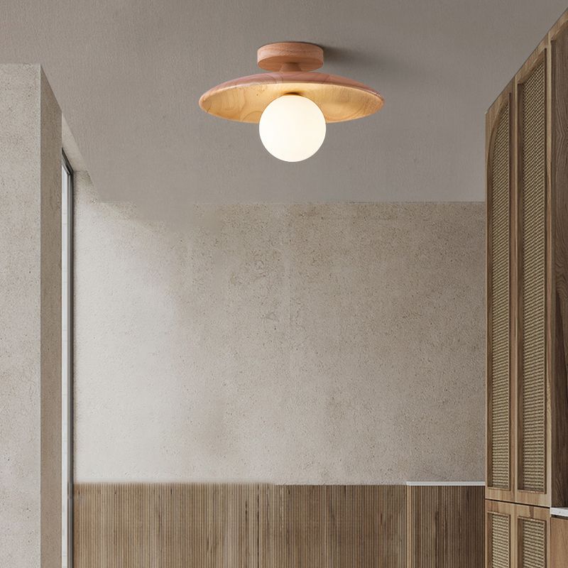 Arisha Naturale Plafoniera Legno/Vetro Cucina