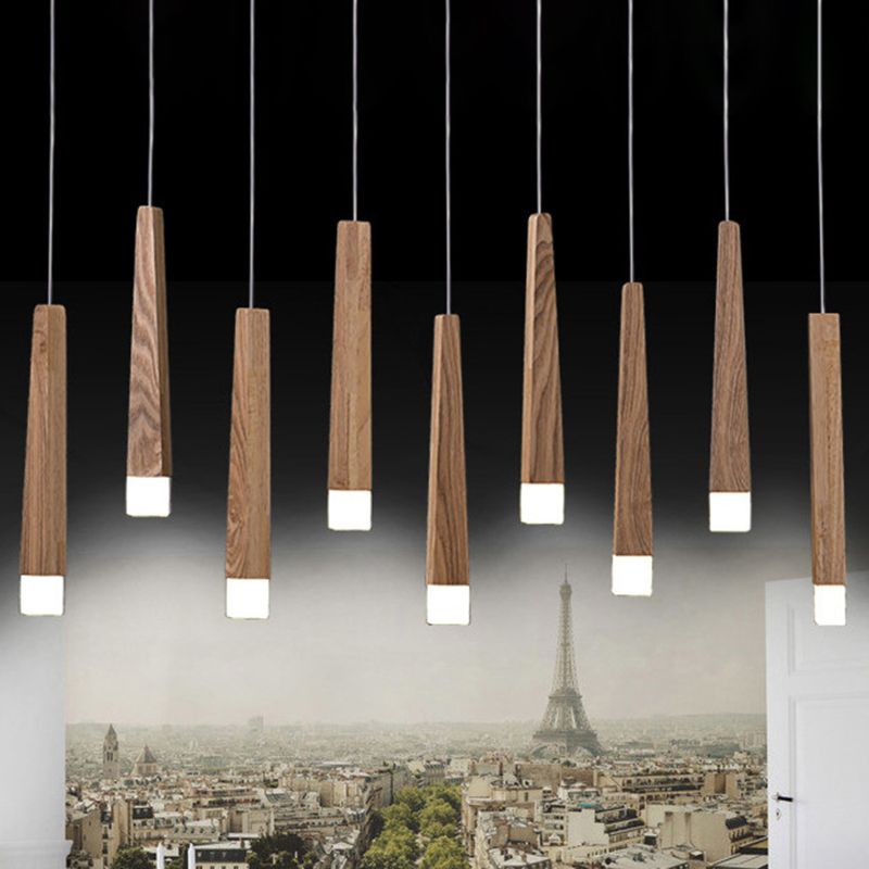 Muto Minimalista Legno/Acrilico Lampade a Sospensione Camera da Letto/Soggiorno