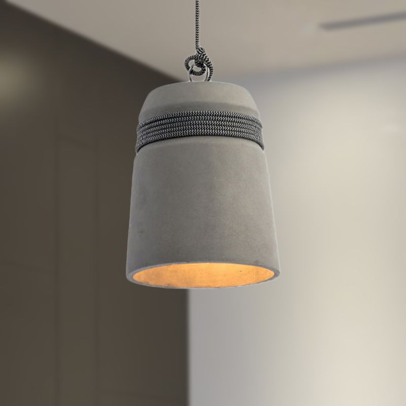 Arisha Industriale LED Lampada a Sospensione Cemento/Metallo Grigio
