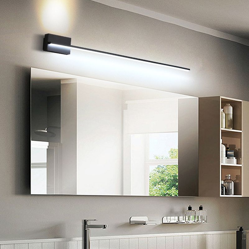 Arisha Minimalista LED Lineare Metallo Acrilico Vanità Applique Nero Bagno