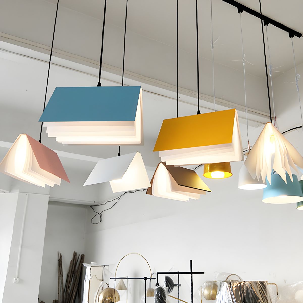 Arisha Creative Libro Metallo Plastica Lampade a Sospensione Camera da Letto