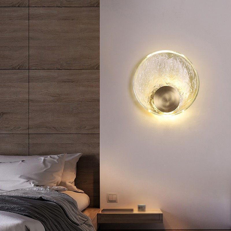 Kristy Design LED Bellissimo Applique Arte Deco Globo Cristale Metallo Camera da Letto Oro