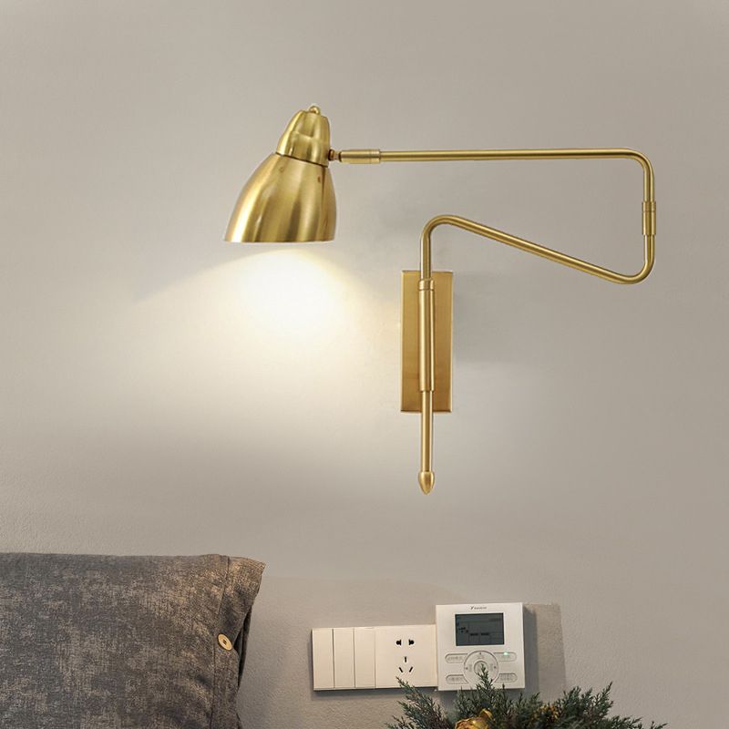 Arisha Moderne Design LED Regolabile Applique Metallo Nero/Oro Camera da Letto/Studio