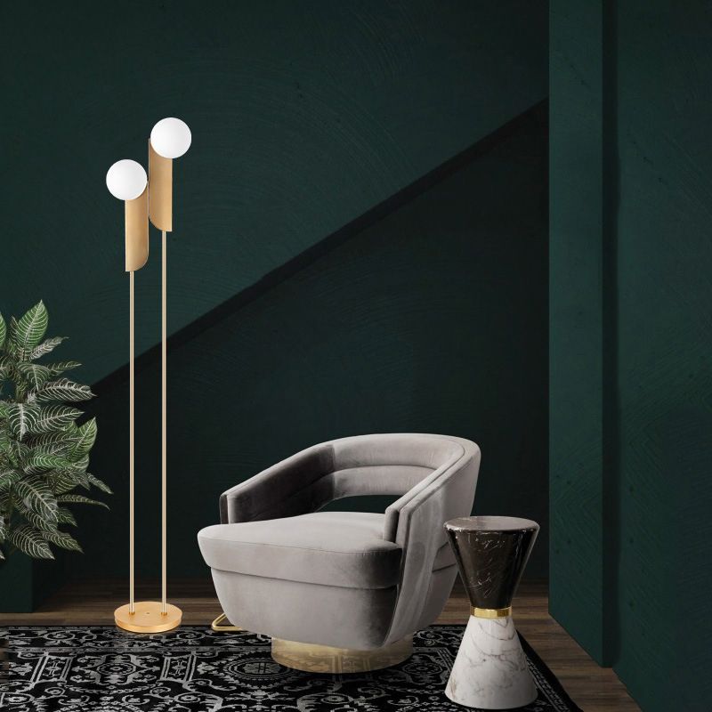 Mira Minimalista Design Lungo LED Lampade da terra Oro Metallo Camera da Letto/Sala Studio