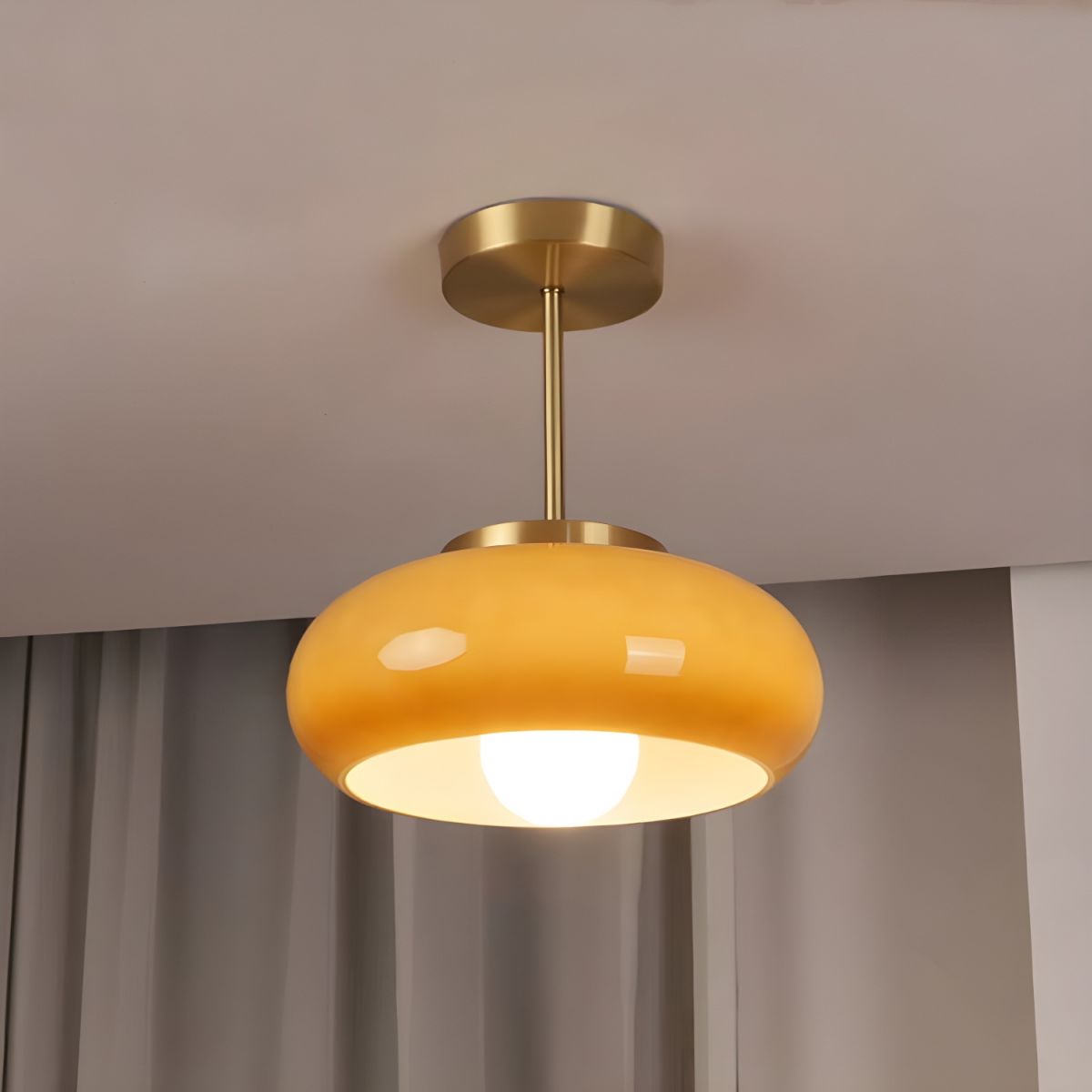 Arisha Moderne Metallo Vetro Plafoniere Giallo Camera da letto Soggiorno