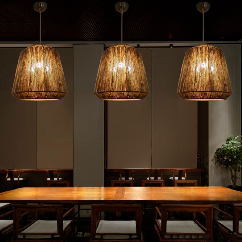 Rustic Lanterna Metallo Corda Lampade a Sospensione Ristorante