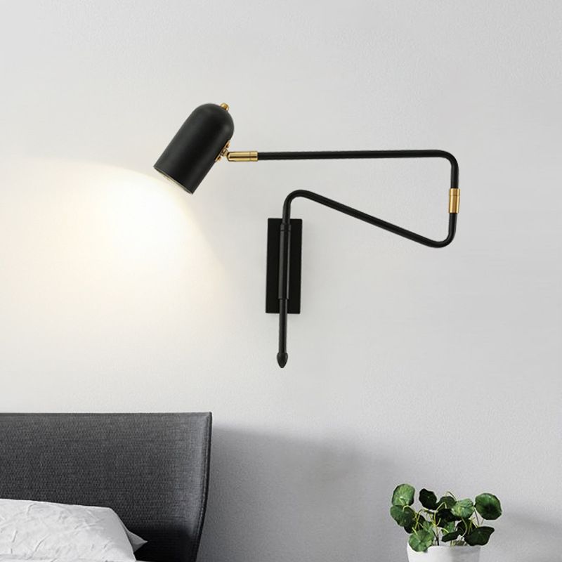 Arisha Moderne Design LED Regolabile Applique Metallo Nero/Oro Camera da Letto/Studio