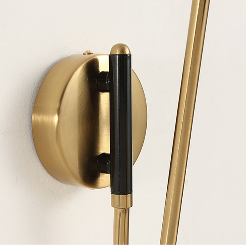 Epoch Industria Swing Braccio Vanità Applique, Nero/Oro