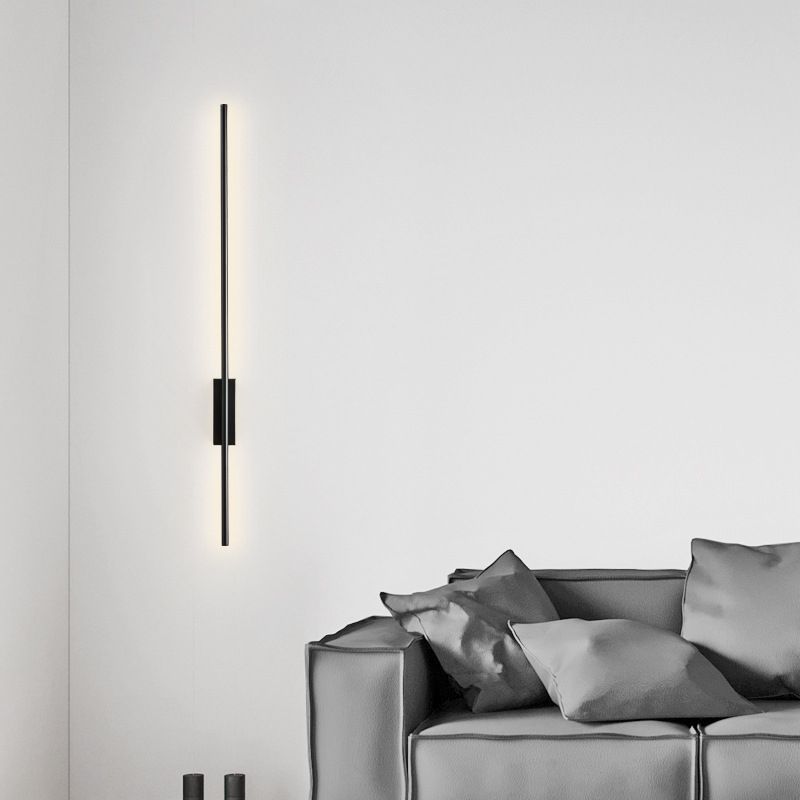 Arisha Moderna LED Applique Metallo Acrilico Nero/Ottone Lineare