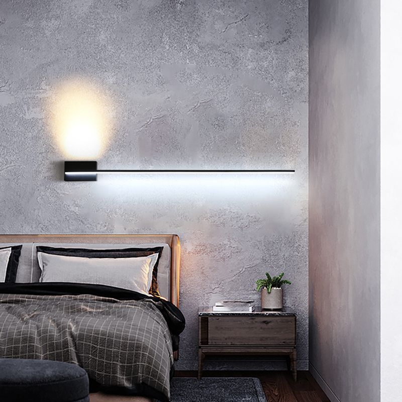 Arisha Minimalista LED Lineare Metallo Acrilico Vanità Applique Nero Bagno