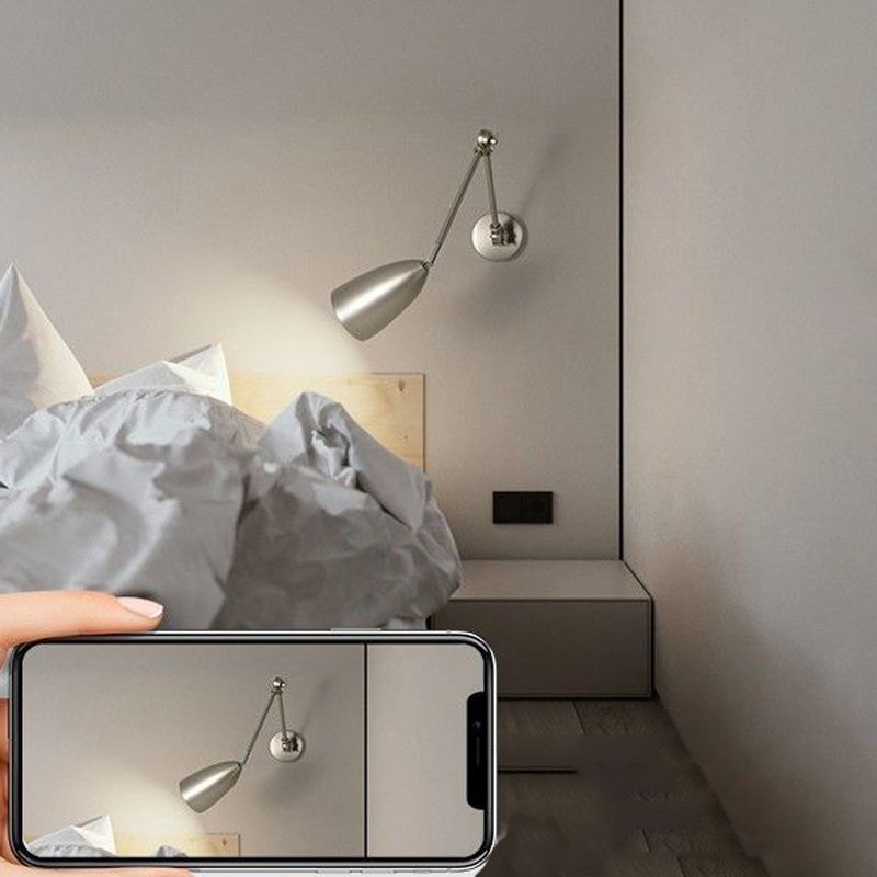 Epoch Moderni LED Applique Metallo 3 Colori Regolabile Nero/Bianco/Nichel Soggiorno/Camera da Letto