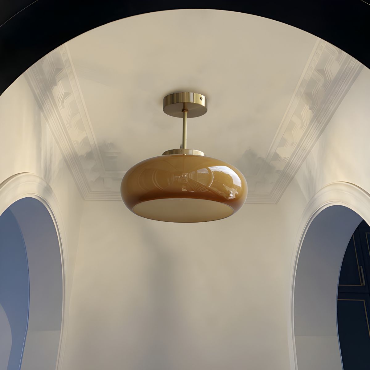 Arisha Moderne Metallo Vetro Plafoniere Giallo Camera da letto Soggiorno
