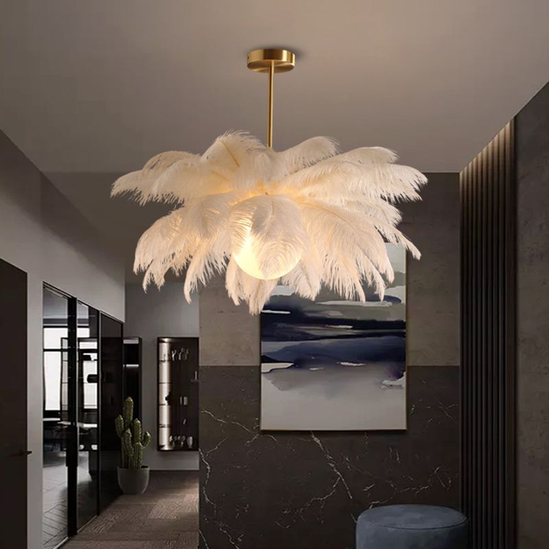 O'Moore Contemporaneo Elegante Piuma Struzzo Lampadari Soggiorno