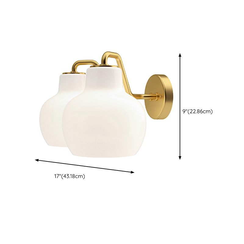 Valentina Vintage LED Lampada da Parete Metallo Vetro Bianco Soggiorno/Camera da Letto