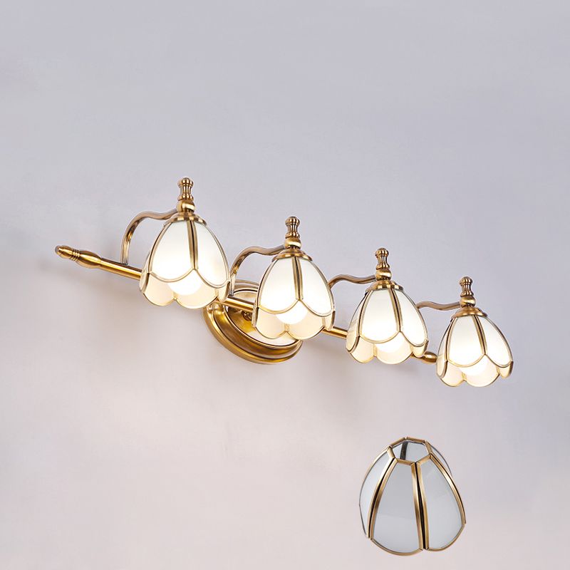 Arisha Vetro LED Fiore Bellissimo Vintage Applique Metallo Bianco/Giallo Soggiorno/Camera da Letto