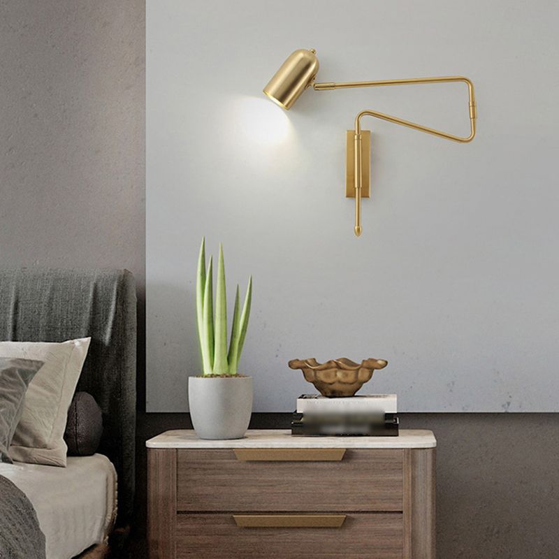Arisha Moderne Design LED Regolabile Applique Metallo Nero/Oro Camera da Letto/Studio