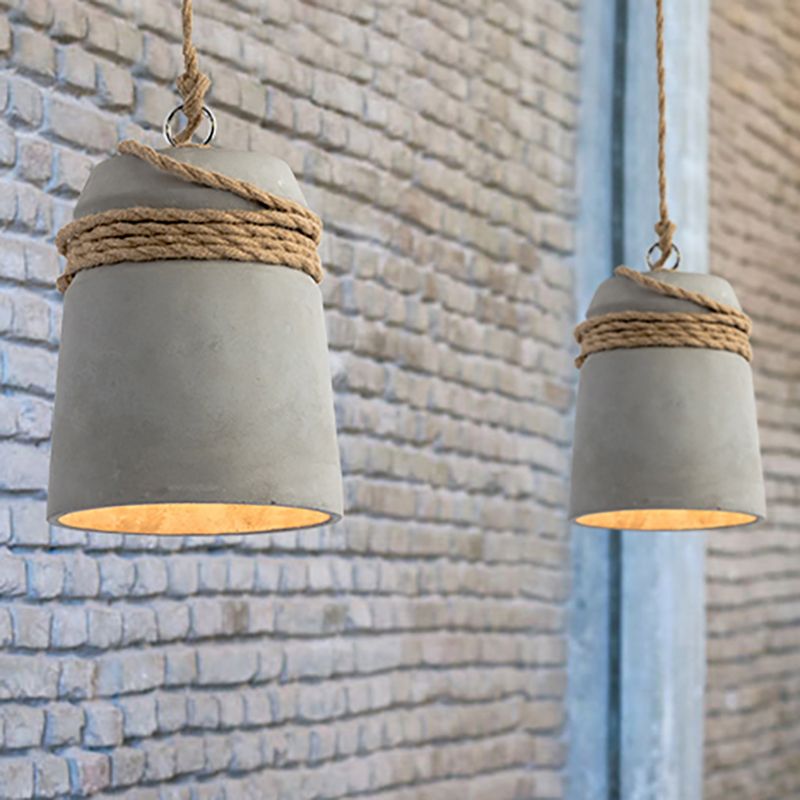 Arisha Industriale LED Lampada a Sospensione Cemento/Metallo Grigio