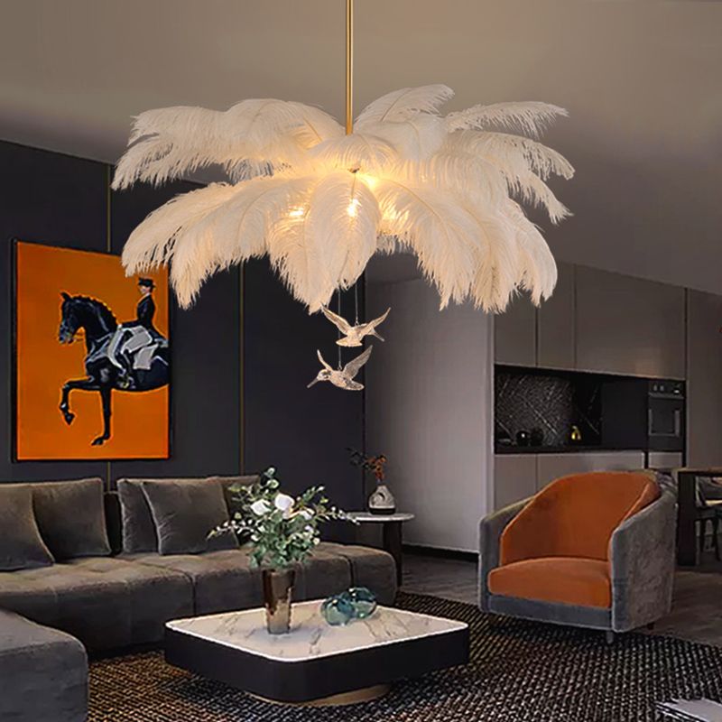 O'Moore Contemporaneo Elegante Piuma Struzzo Lampadari Soggiorno