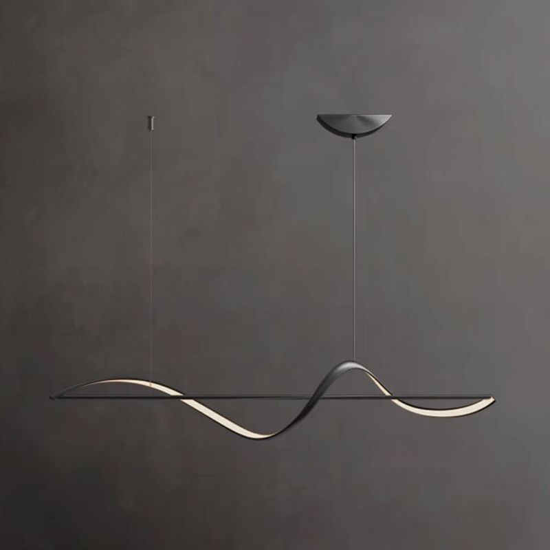 Arisha Lampada a Sospensione Metallo Ottone/Nero Onda Galleria d'Arte Minimalista