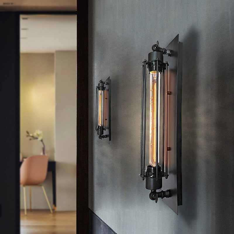 Silva Vintage LED Cilindro Metallo Applique Nero/Rosso/Argento/Oro Bagno/Camera da Letto/Soggiorno