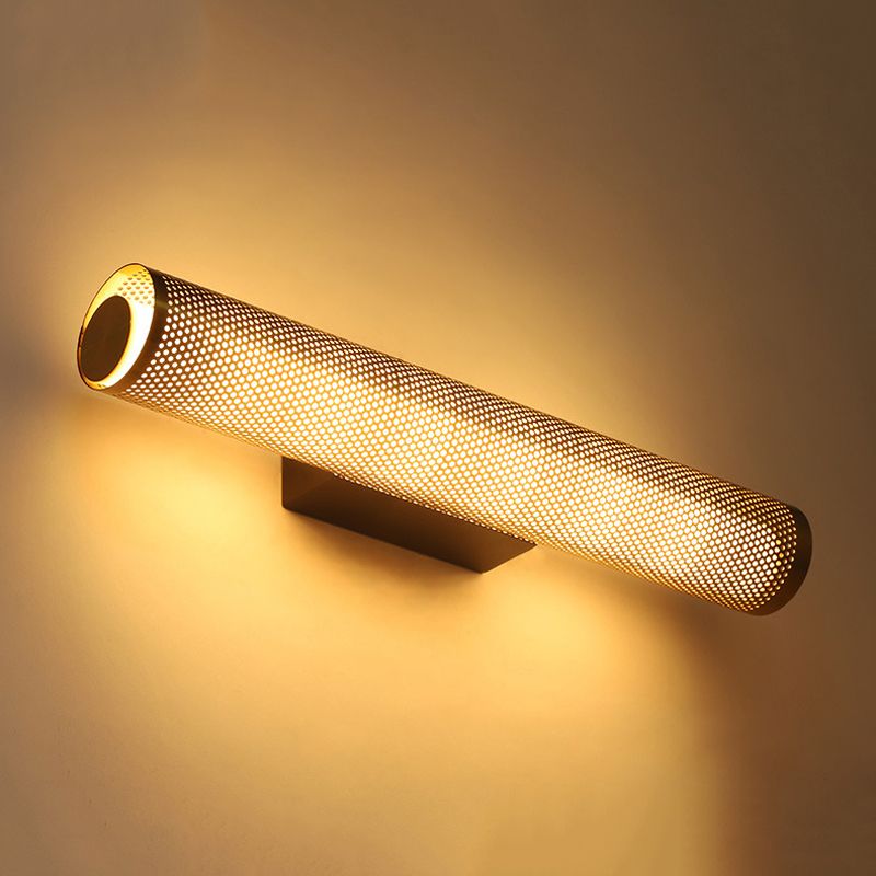 Arisha Moderno Classico LED Cilindrico Applique Metallo Oro Specchio Bagno