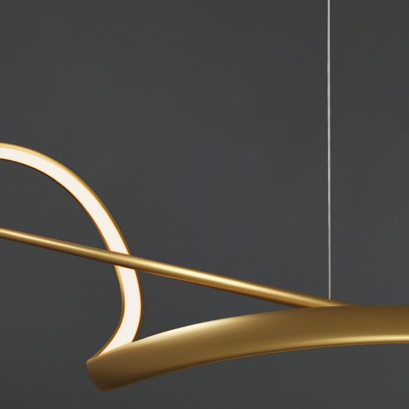 Arisha Lampada a Sospensione Metallo Ottone/Nero Onda Galleria d'Arte Minimalista