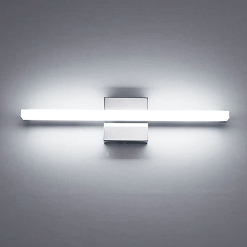 Arisha Moderno Classico Lineare LED Applique Metallo Nero/Argento Specchio Bagno