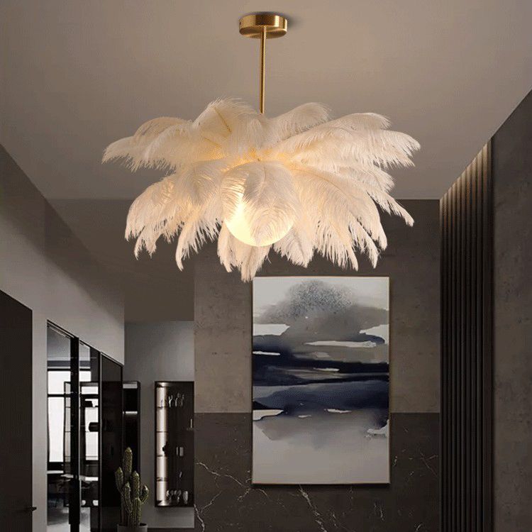 O'Moore Contemporaneo Elegante Piuma Struzzo Lampadari Soggiorno