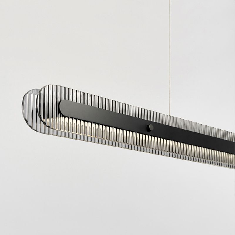 Arisha Minimalismo LED Lampade a Sospensione Nero Metallo Acrilico Linea Camera da Letto