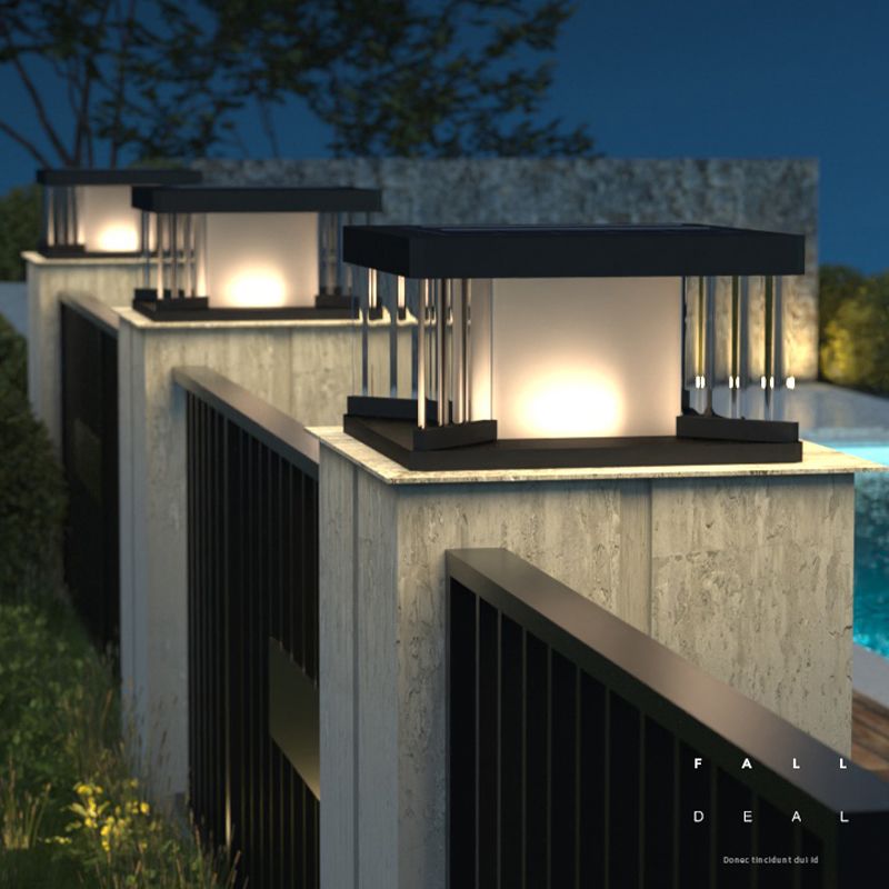 Ray Moderno Rettangolare Solare Metallo Lampade da Esterno