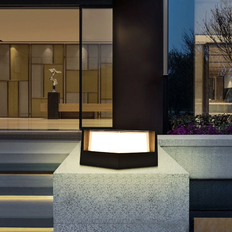 Ray Moderno Cubo/Cilindro Metallo Lampade da Esterno Nero