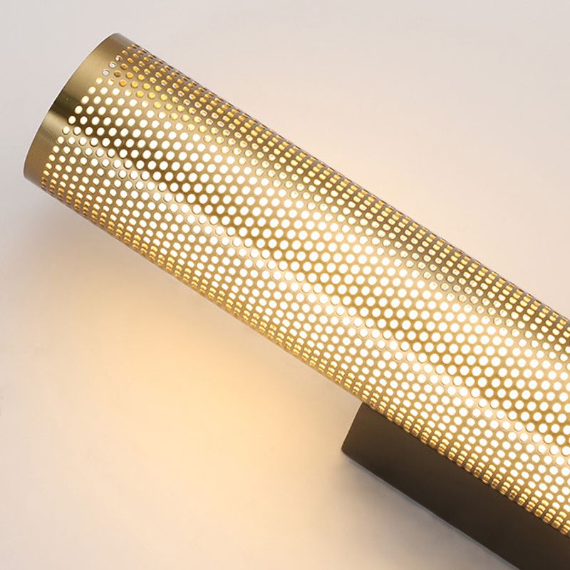 Arisha Moderno Classico LED Cilindrico Applique Metallo Oro Specchio Bagno