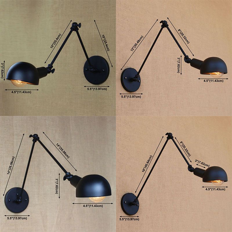 Epoch Minimalista LED Applique Regolabile Metallo Nero Soggiorno/Camera da Letto
