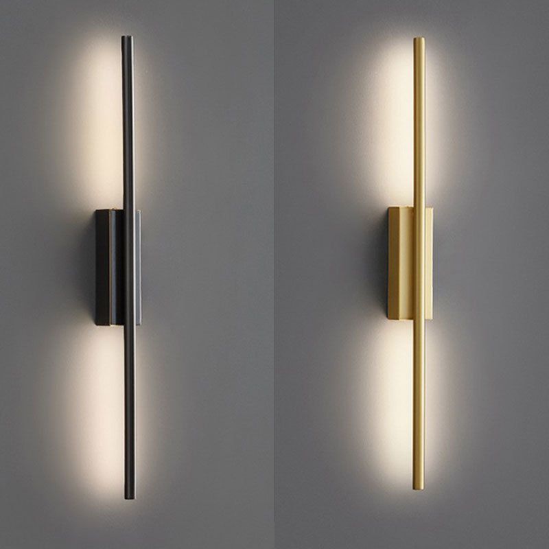 Arisha Moderna LED Applique Metallo Acrilico Nero/Ottone Lineare