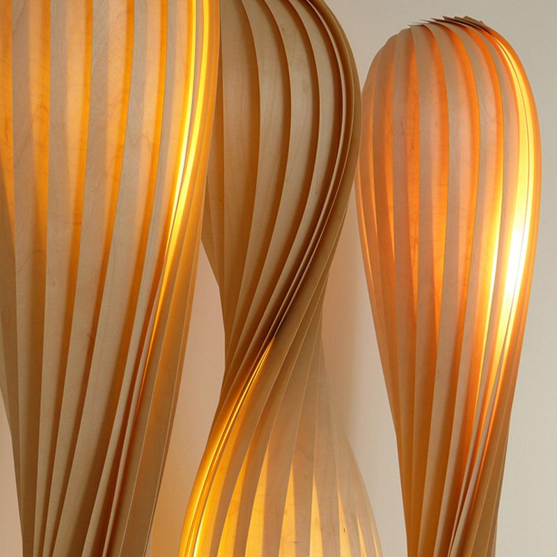 Muto Moderno Elegante Torto Legno Lampade da Terra Colore Legno