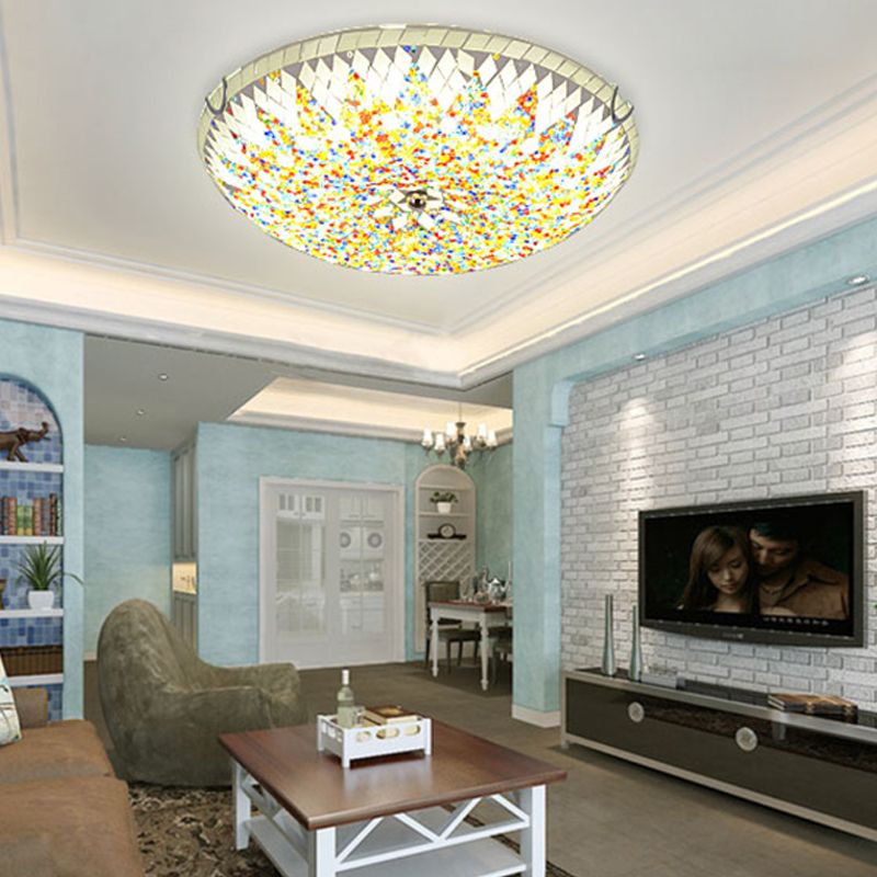Tiffany Plafoniere Moderne Mediterranee Vetro Blu/Gialle/Bianche Soggiorno