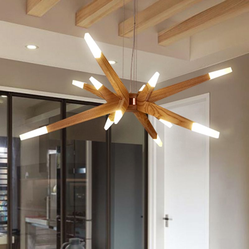 Muto Design LED Lampade a Sospensione Naturale Filiale Legno Fatto a Mano Soggiorno/Camera da Letto