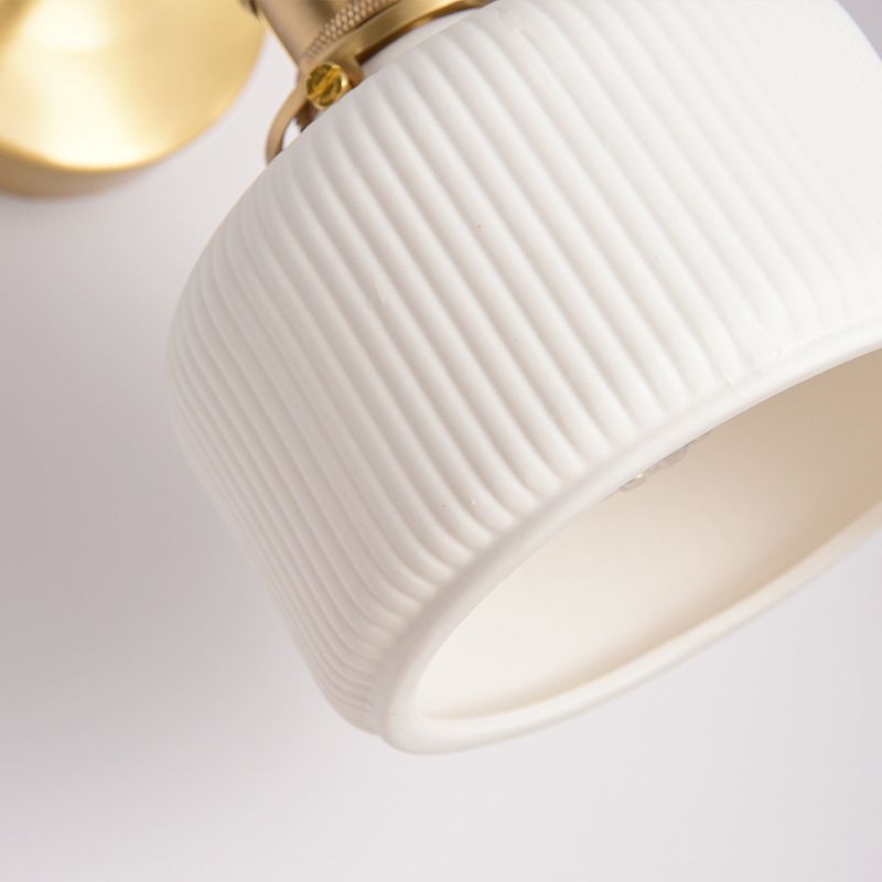 Arisha Design Rotondo LED Applique Metallo Oro Specchio Bagno/Soggiorno/Camera da Letto