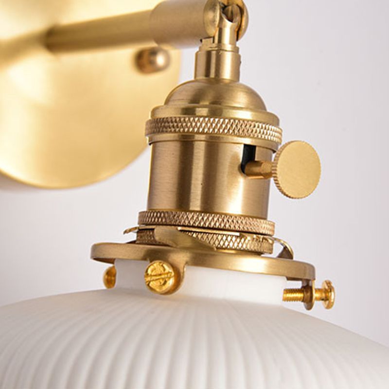 Arisha Design Rotondo LED Applique Metallo Oro Specchio Bagno/Soggiorno/Camera da Letto