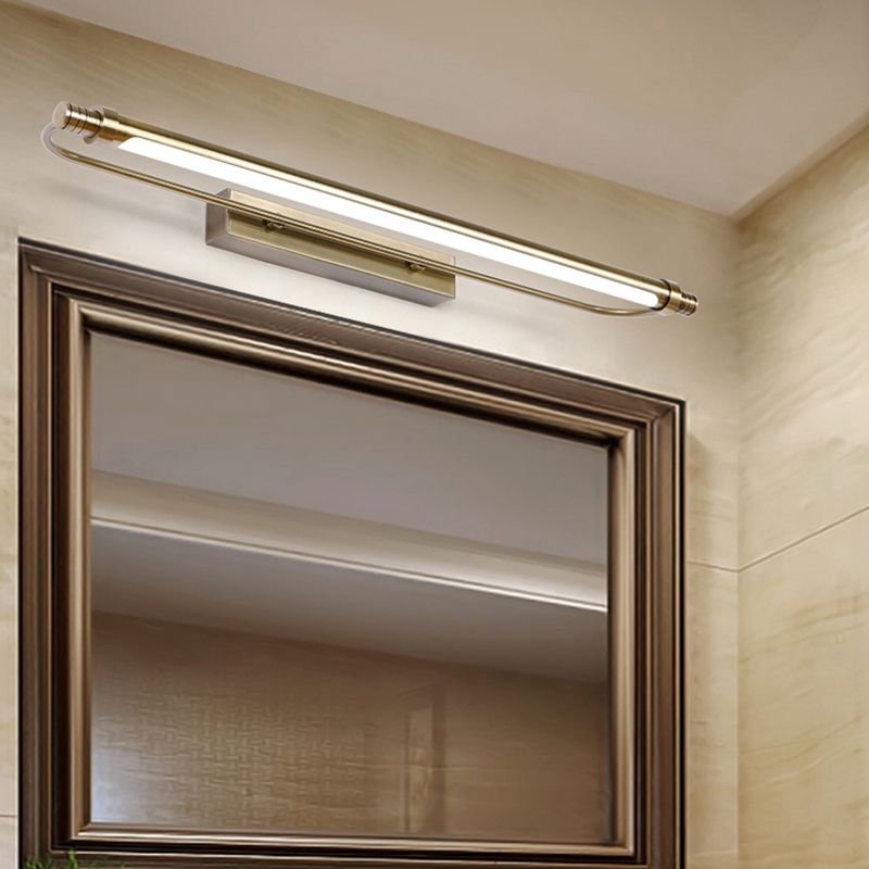 Arisha Moderno Lineare Metallo Vanità Applique, Oro, LED