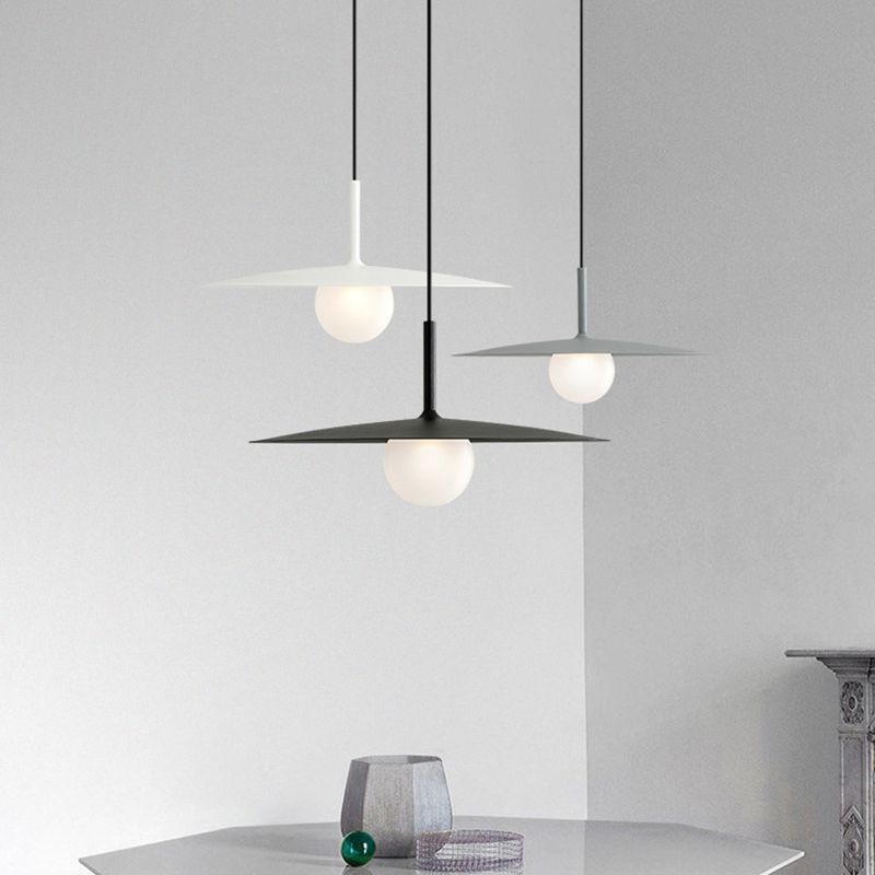 Arisha Moderno Piatto Metallo Lampade a Sospensione, Nero/Bianco/Grigio
