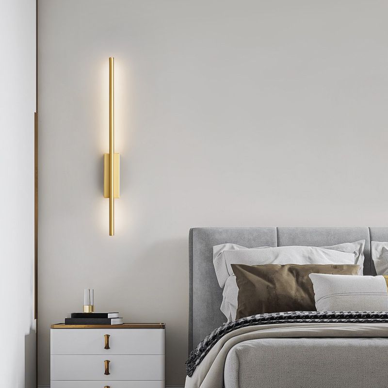 Arisha Moderna LED Applique Metallo Acrilico Nero/Ottone Lineare
