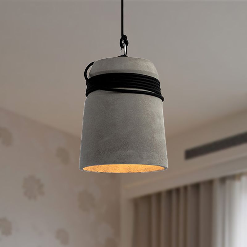 Arisha Industriale LED Lampada a Sospensione Cemento/Metallo Grigio