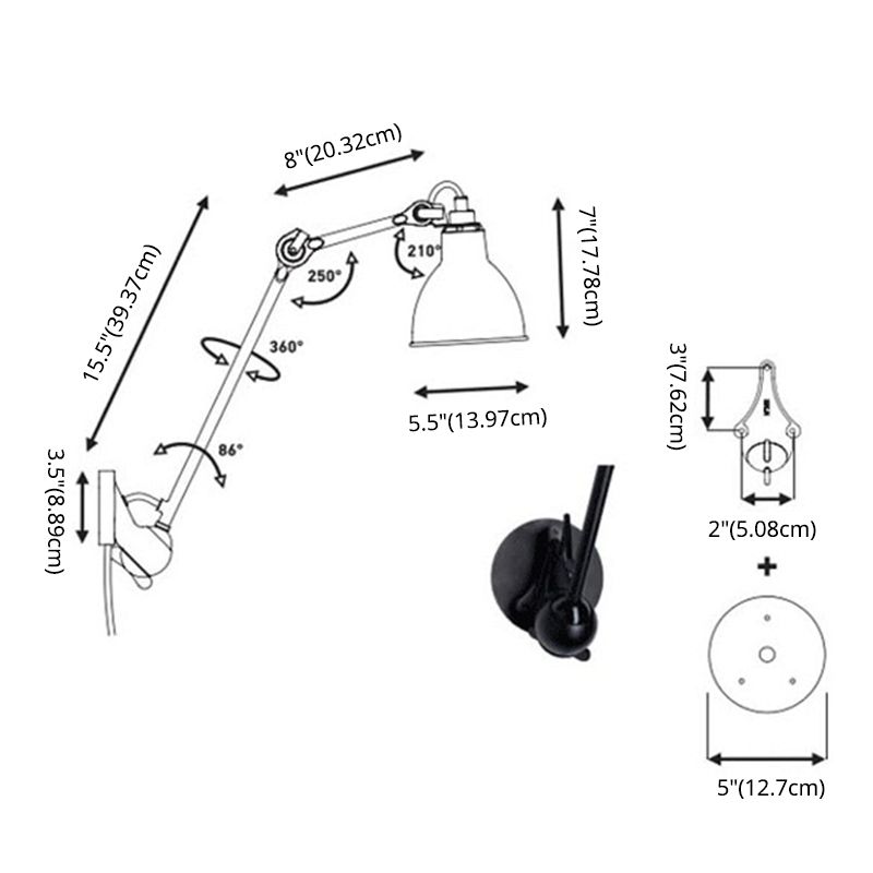 Epoch Moderno Minimalista LED Applique Metallo Regolabile Soggiorno/Camera da Letto