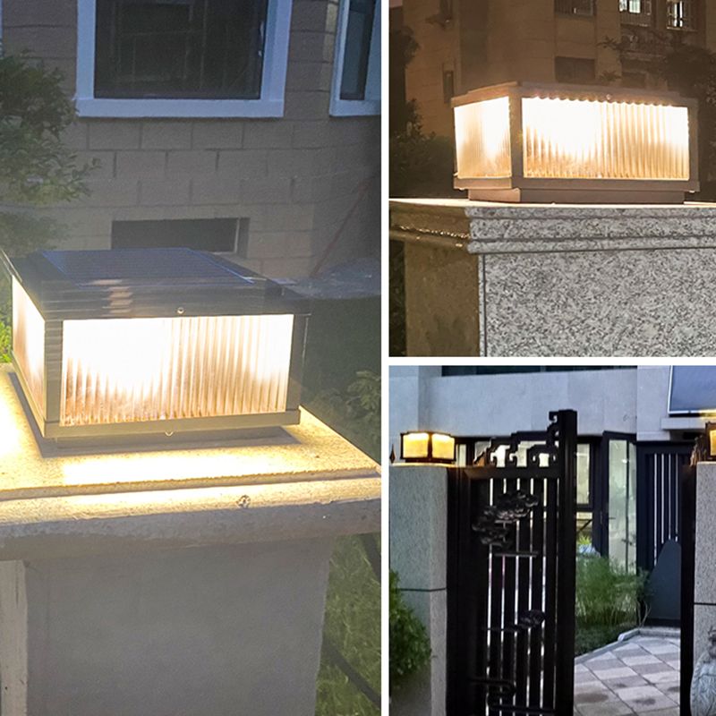 Ray Moderno Quadrate Metallo Vetro Lampade da Esterno Marrone