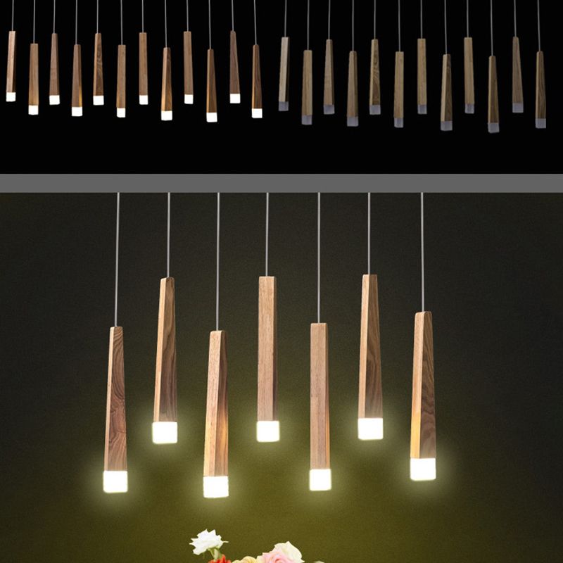 Muto Minimalista Legno/Acrilico Lampade a Sospensione Camera da Letto/Soggiorno