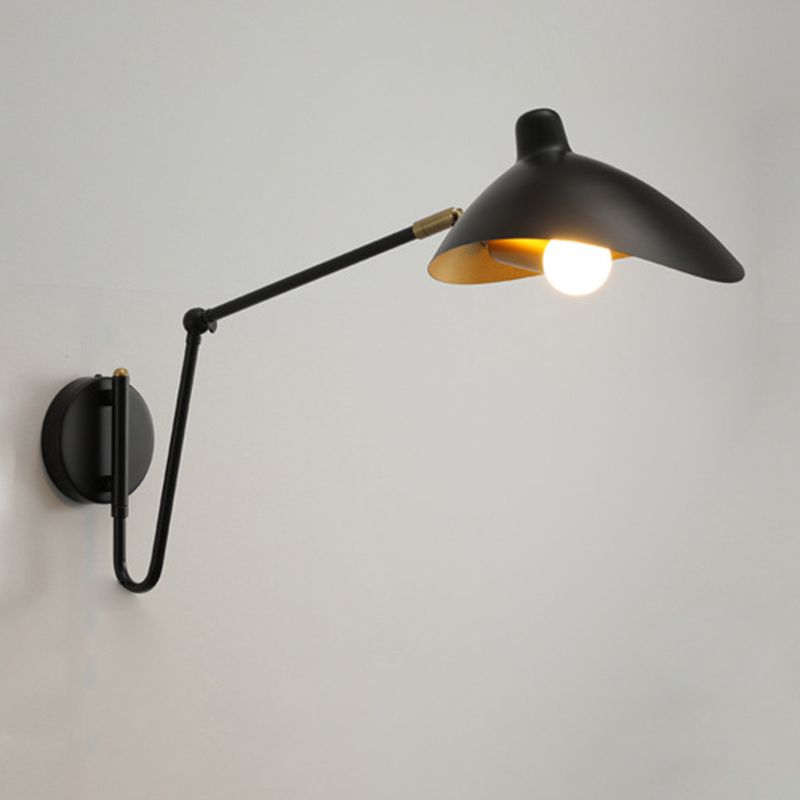 Epoch Industria Swing Braccio Vanità Applique, Nero/Oro
