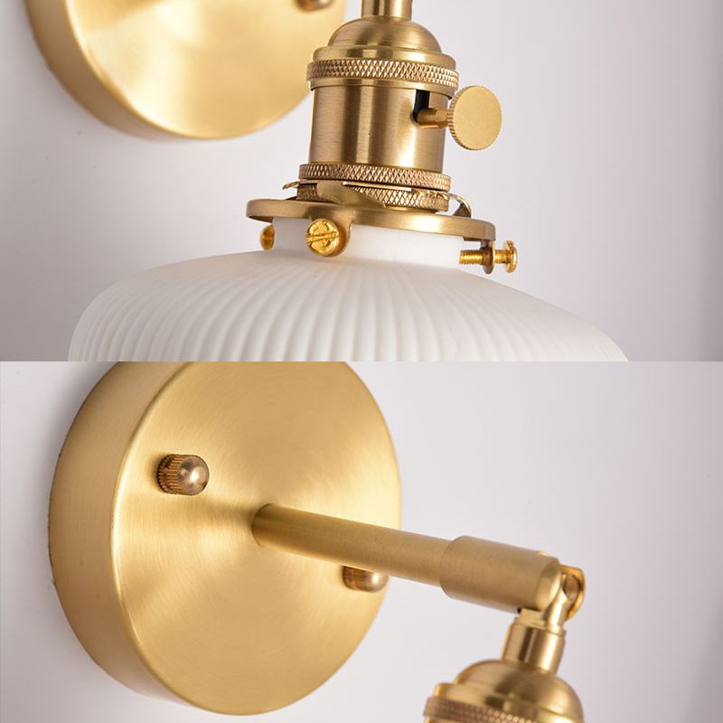 Arisha Design Rotondo LED Applique Metallo Oro Specchio Bagno/Soggiorno/Camera da Letto