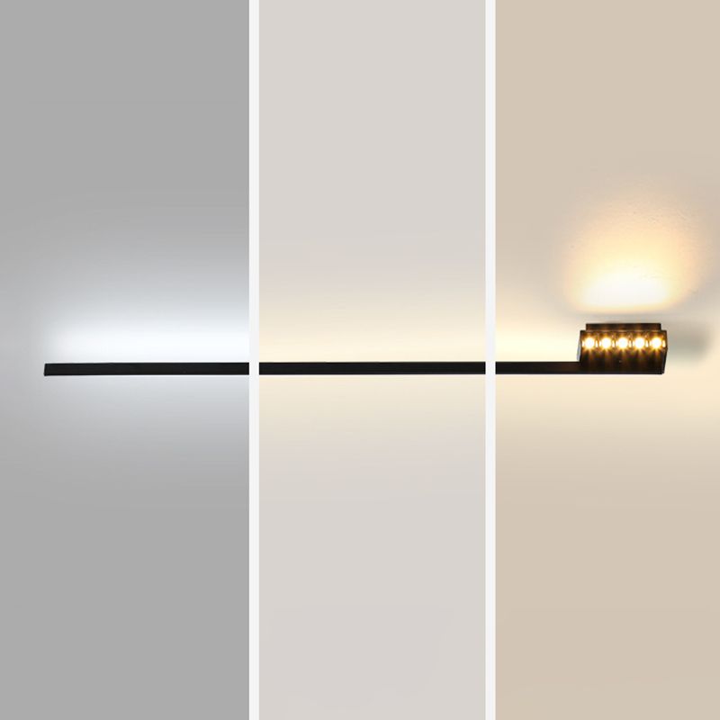 Arisha Minimalista LED Lineare Metallo Acrilico Vanità Applique Nero Bagno
