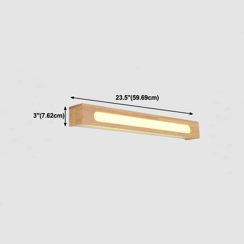 Muto Minimalista LED Lineare Applique Legno Marrone Soggiorno/Camera da Letto/Bagno